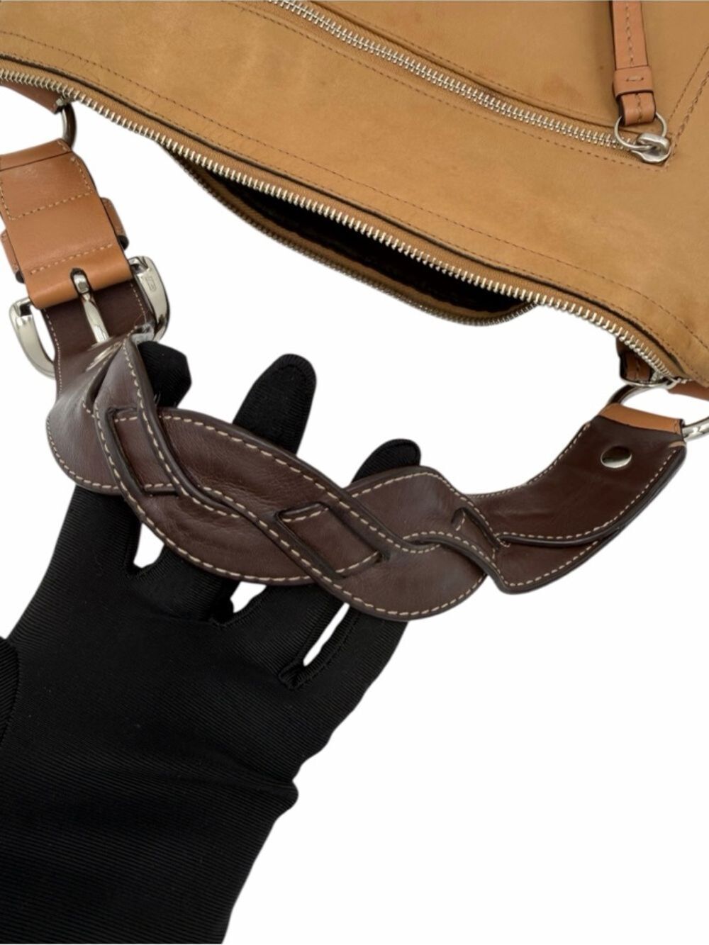 Coach Soho Leather Hobo Bag F13107 Brown Cognac Zip Top Shoulder Y2K - Picture 6 of 15